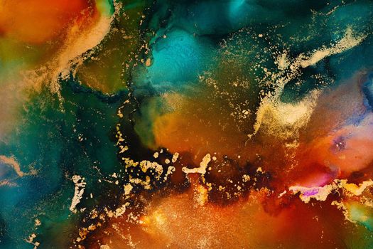 Marble ink abstract art from exquisite original painting for abstract background . Painting was painted on high quality paper texture to create smooth marble background pattern of ombre alcohol ink .