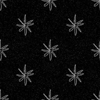 Hand Drawn Snowflakes Christmas Seamless Pattern. Subtle Flying Snow Flakes on chalk snowflakes Background. Attractive chalk handdrawn snow overlay. Sublime holiday season decoration.