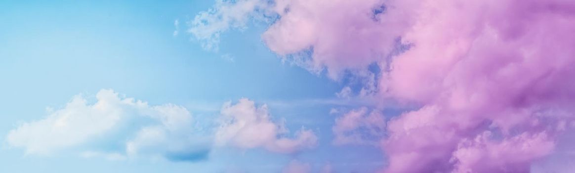 Magical dream, nature backdrop and spiritual holiday concept - Dreamy surreal sky as abstract art, fantasy pastel colours background for modern design