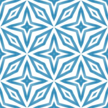 Arabesque hand drawn pattern. Blue symmetrical kaleidoscope background. Oriental arabesque hand drawn design. Textile ready fetching print, swimwear fabric, wallpaper, wrapping.