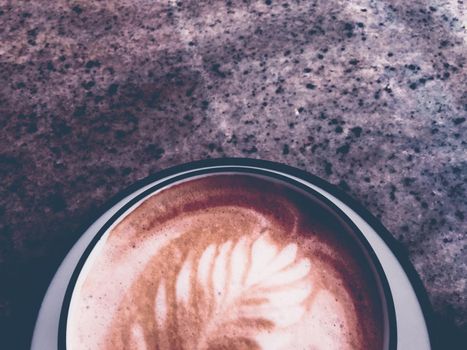 Brunch in Paris, drinks menu and vintage recipe concept - Cappuccino for breakfast in cafeteria, coffee cup on table in parisian cafe