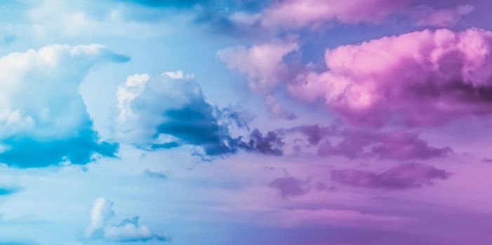 Magical dream, nature backdrop and spiritual holiday concept - Dreamy surreal sky as abstract art, fantasy pastel colours background for modern design