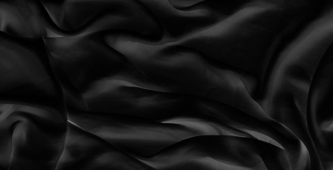 Fashion brand, elegant fabric and luxe beauty concept - Luxury black soft silk flatlay background texture, holiday glamour abstract backdrop