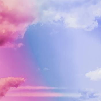 Magical dream, nature backdrop and spiritual holiday concept - Dreamy surreal sky as abstract art, fantasy pastel colours background for modern design