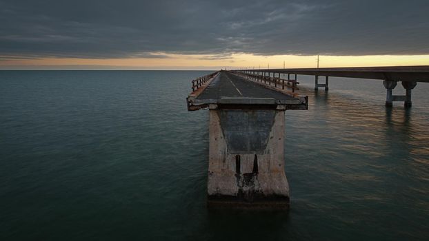The Seven Mile Bridge is a famous bridge in the Florida Keys.