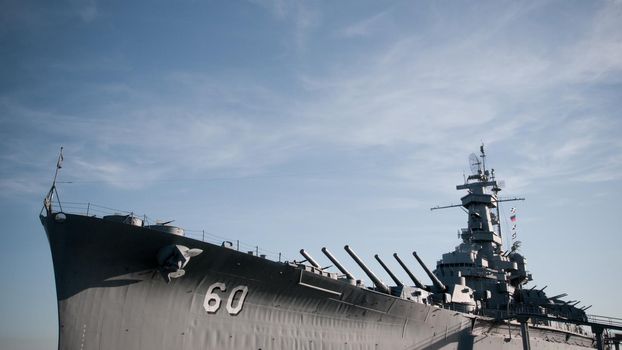 Battleship of US Navy at the museum in Mobile, AL.