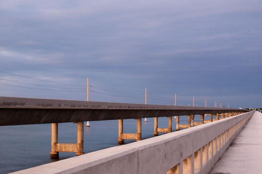 The Seven Mile Bridge is a famous bridge in the Florida Keys.