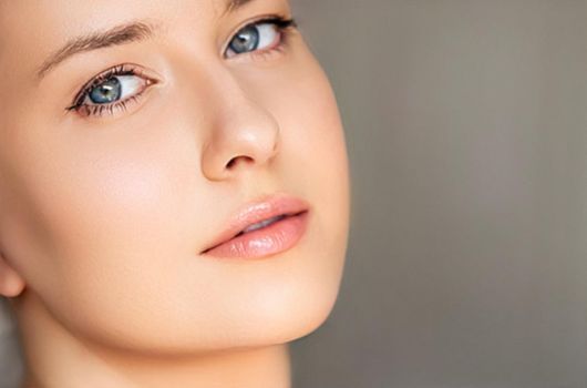 Perfect skin and beauty look, beautiful face of young woman for skincare cosmetics and cosmetology, close-up portrait