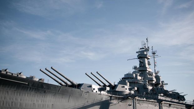 Battleship of US Navy at the museum in Mobile, AL.