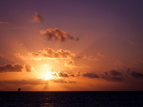Beautiful sunrise at Key West, Florida.