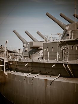 Battleship of US Navy at the museum in Mobile, AL.