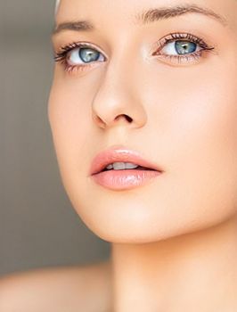 Perfect skin and beauty look, beautiful face of young woman for skincare cosmetics and cosmetology, close-up portrait