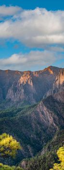 Vertical composition of Taburiente under the clouds, La Palma