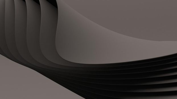 Abstract black wallpaper 3d render. Elegant dark luxury background. Paper 3d gradient black design.