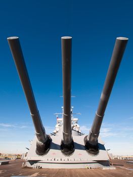 Battleship of US Navy at the museum in Mobile, AL.