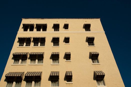 Windows of apartment building on Key West, Florida.
