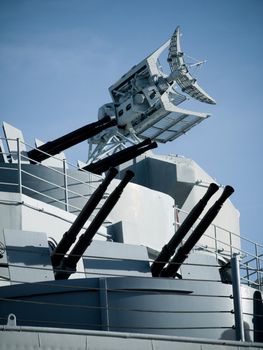 Battleship of US Navy at the museum in Mobile, AL.