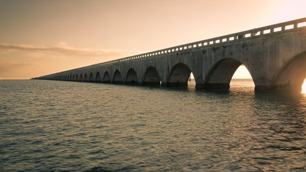 The Seven Mile Bridge is a famous bridge in the Florida Keys.