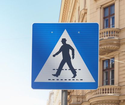 Warning signs, pedestrian zebra crossing traffic sign