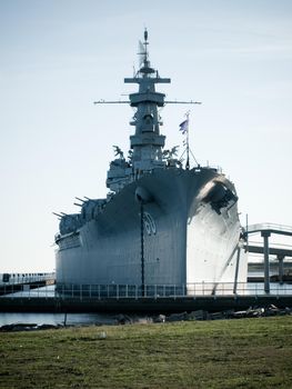 Battleship of US Navy at the museum in Mobile, AL.