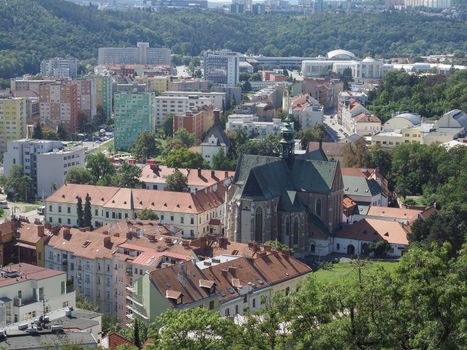 Aerial view of the city in Brno, Czech Republic