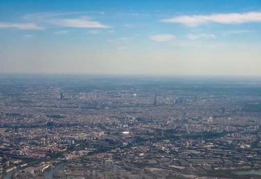 Aerial view of the city of Paris, France