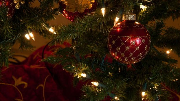 Christmas tree in historical Broadmoor Hotel during the White Lights ceremony.