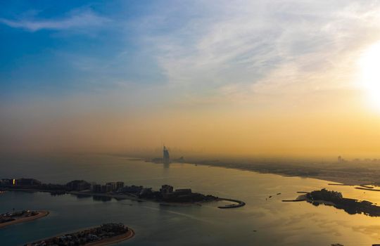 Dubai, UAE - 09.24.2021 Dubai city skyline on early morning hour.
