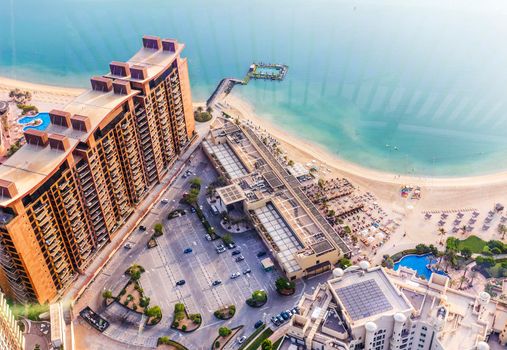 Dubai, UAE - 09.24.2021 Areal view from The View at The Palm.