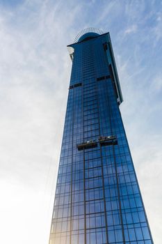 Dubai, UAE - 09.24.2021 External glass cleaning of The View at The Palm.