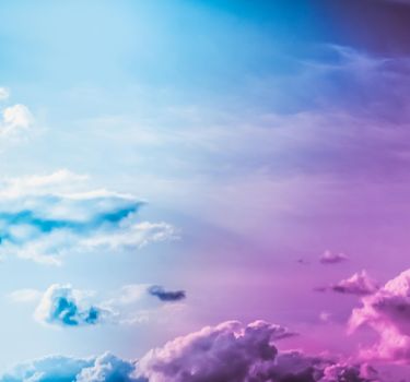 Magical dream, nature backdrop and spiritual holiday concept - Dreamy surreal sky as abstract art, fantasy pastel colours background for modern design