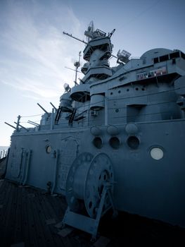 Battleship of US Navy at the museum in Mobile, AL.