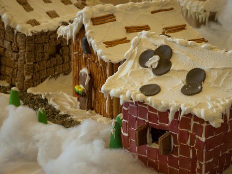 Gingerbread house in historical Broadmoor Hotel during the White Lights ceremony.
