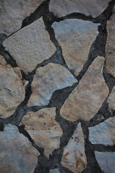 Twenty years old wall with stones in abandoned Kastri greek village retro background high quality big size prints
