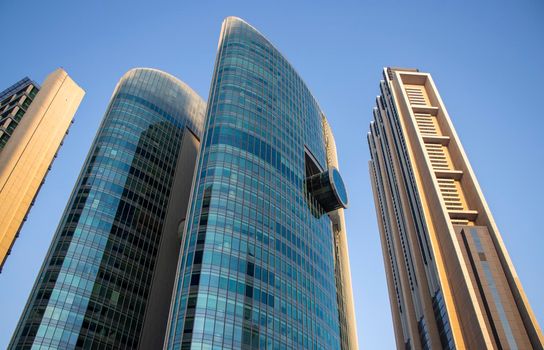 Towers in Dubai International Financial Center. Outdoors