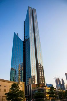 Towers in Dubai International Financial Center. Outdoors