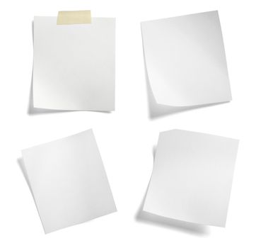 close up of a note paper with adhesive tape on white background