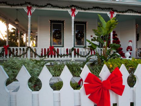 Hose decorated for Christmas on Key West, Florida.