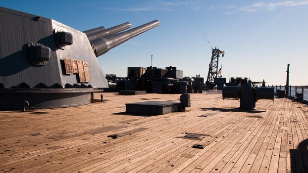 Battleship of US Navy at the museum in Mobile, AL.