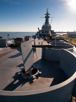 Battleship of US Navy at the museum in Mobile, AL.