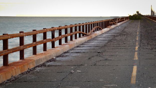 The Seven Mile Bridge is a famous bridge in the Florida Keys.