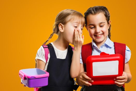 Portrait little children girl preschool.