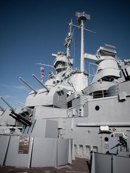 Battleship of US Navy at the museum in Mobile, AL.