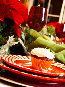 A table set for a holiday meal.