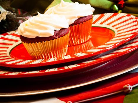 A table set for a holiday meal.