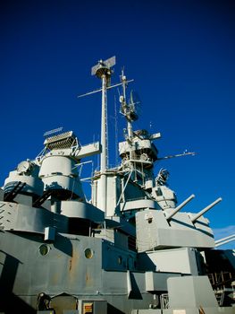 Battleship of US Navy at the museum in Mobile, AL.