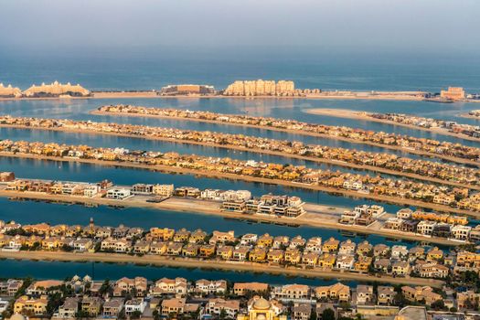 Dubai, UAE - 09.24.2021 Partial view of man made island, Palm Jumeirah.