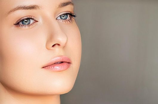 Perfect skin and beauty look, beautiful face of young woman for skincare cosmetics and cosmetology, close-up portrait