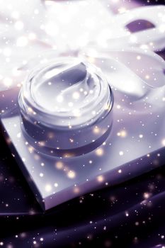 Winter cosmetics, luxe body care and Christmas gift concept - Magic night face cream as beauty skin moisturizer, luxury spa cosmetic and natural clean skincare product as holiday present