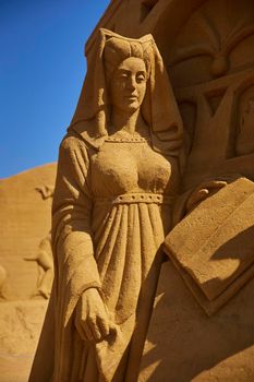 Sondervig, Denmark, June, 2022: International Sand Sculpture Festival.